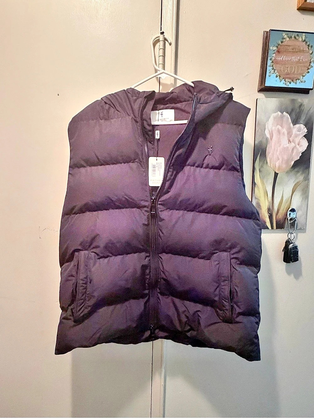 Father Sons Black Padded Hooded Gilet - FSN235 XL